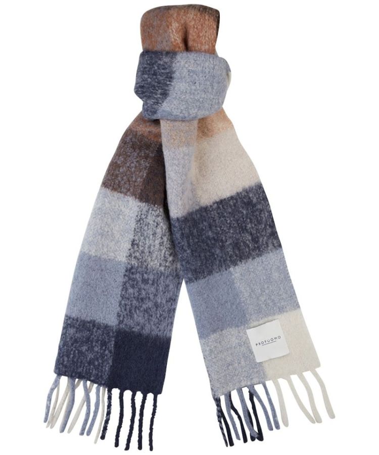PPTS30010B SCARF ALPACA NYLON BLUE CAMEL M Blue
