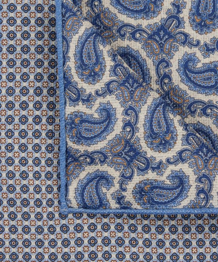 PPVN30031B PSQ SILK DOUBLE PRINT BLUE M Blue