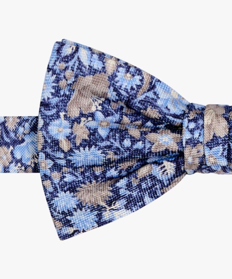 PPWV10046A BOWTIE SILK PRINT NAVY P Navy