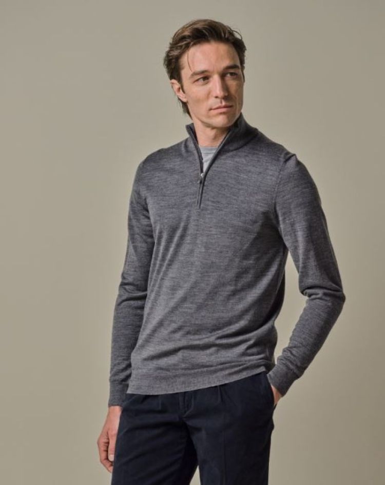 PP2J00012B PULLOVER  HALF ZIP GREY C Grey