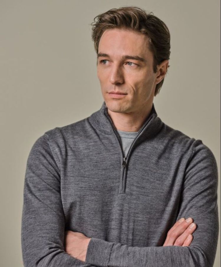 PP2J00012B PULLOVER  HALF ZIP GREY C Grey