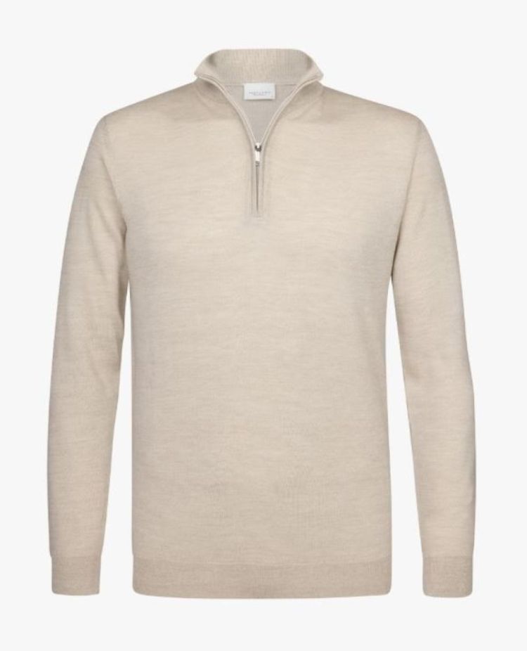PP2J00012D PULLOVER HALF ZIP BEIGE F Beige