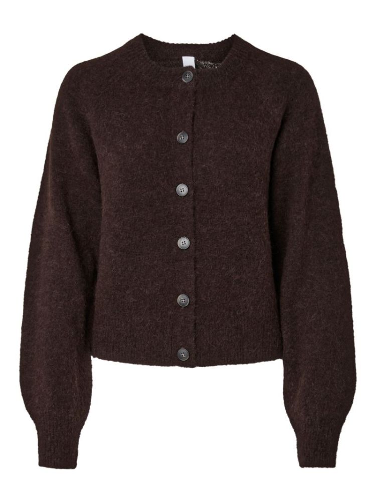 YASJOHI LS WOOL BLEND CARDIGAN 229437 Coffee B