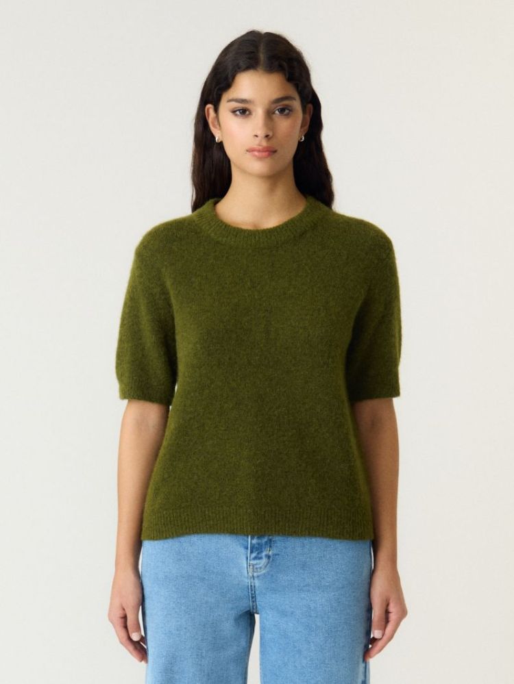YASJOHI SS WOOL BLEND PULLOVER 224298 Fir Gree