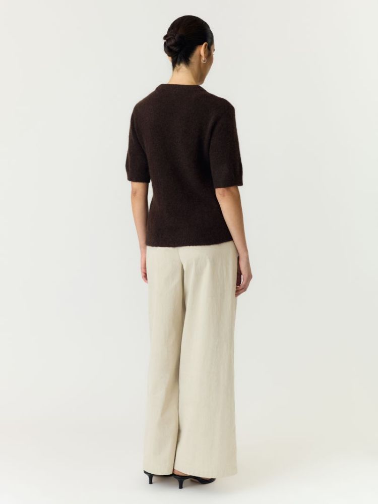 YASJOHI SS WOOL BLEND PULLOVER 229437 Coffee B