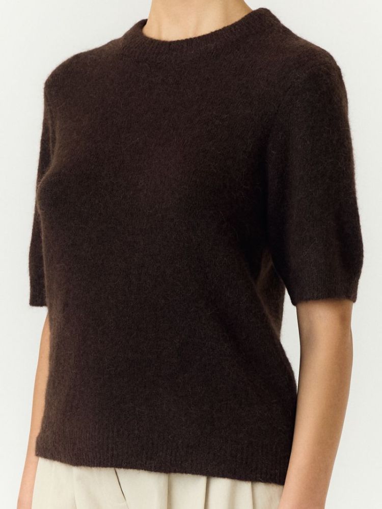 YASJOHI SS WOOL BLEND PULLOVER 229437 Coffee B