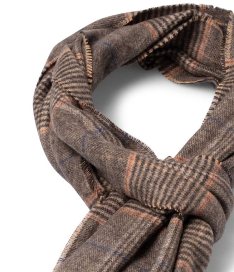 Soft Check Scarf 867 tobacco