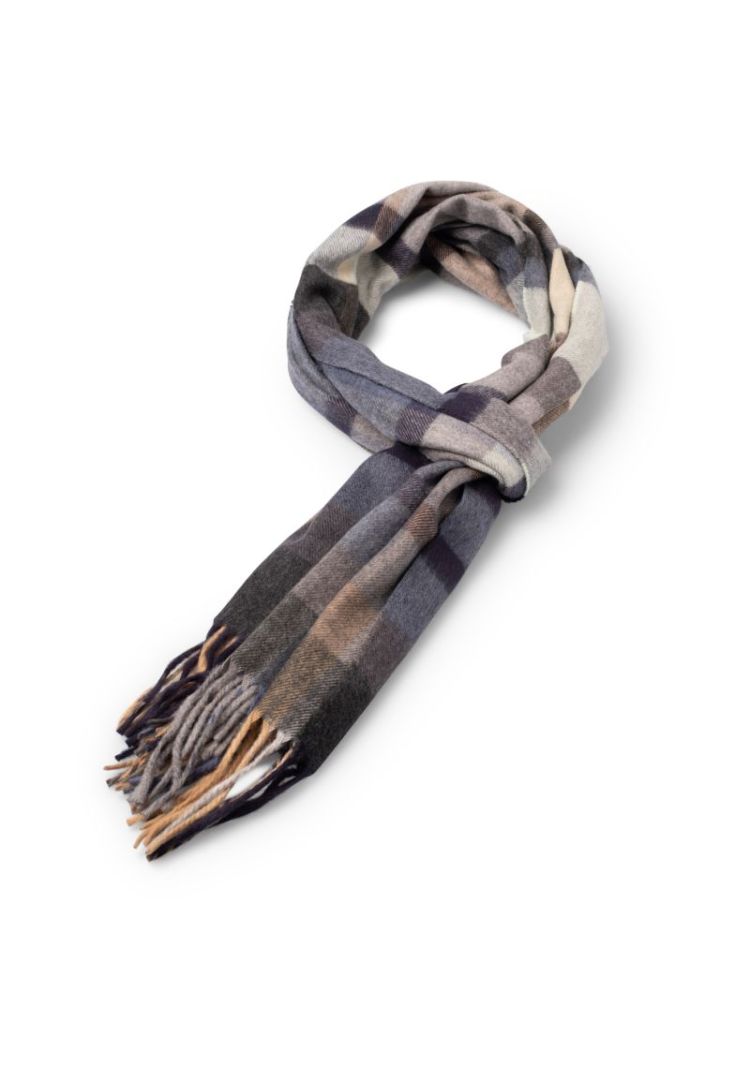 Soft Check Scarf 685 navy