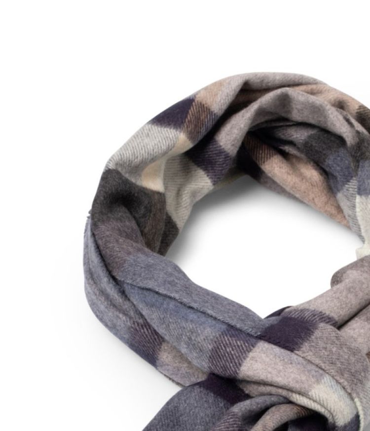 Soft Check Scarf 685 navy