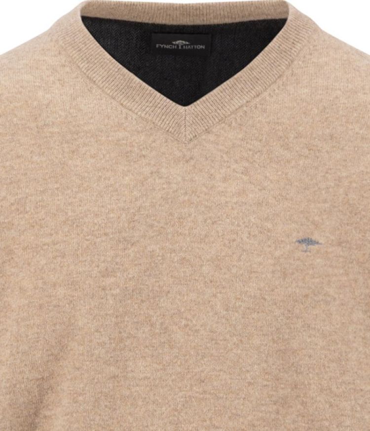 V-Neck. Lambswool*RWS 864 taupe
