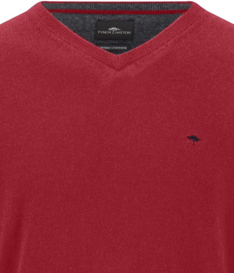 V-Neck. Merino Cashmere 346 brick