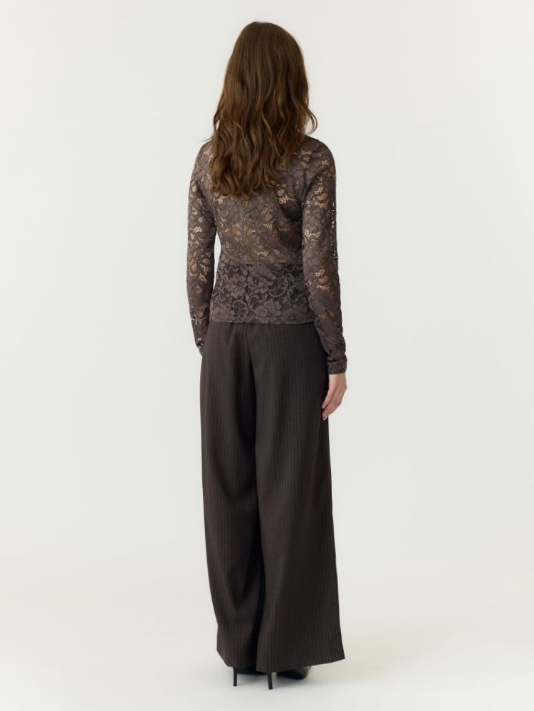 YASLACEY LS LACE TOP S.  298838 Chocolat