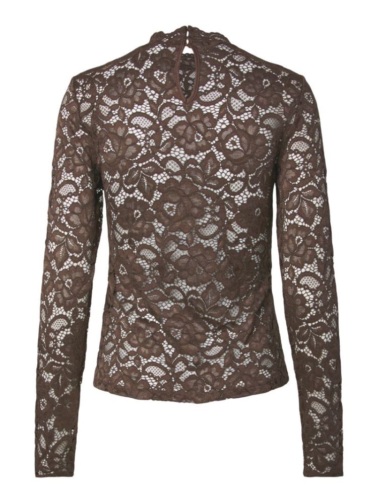 YASLACEY LS LACE TOP S.  298838 Chocolat