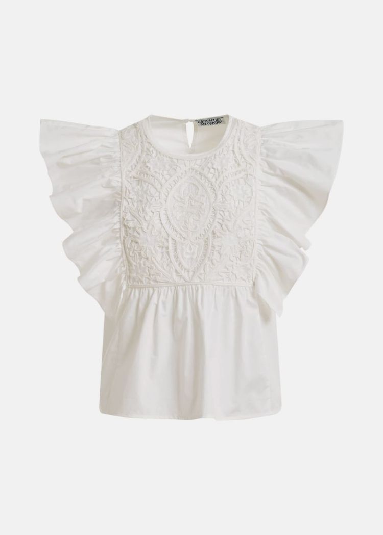 lace embroidered top wh00 White