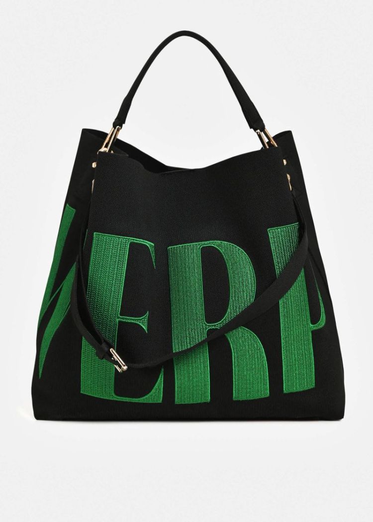 knitted shopper bag k3ch C3charcoal
