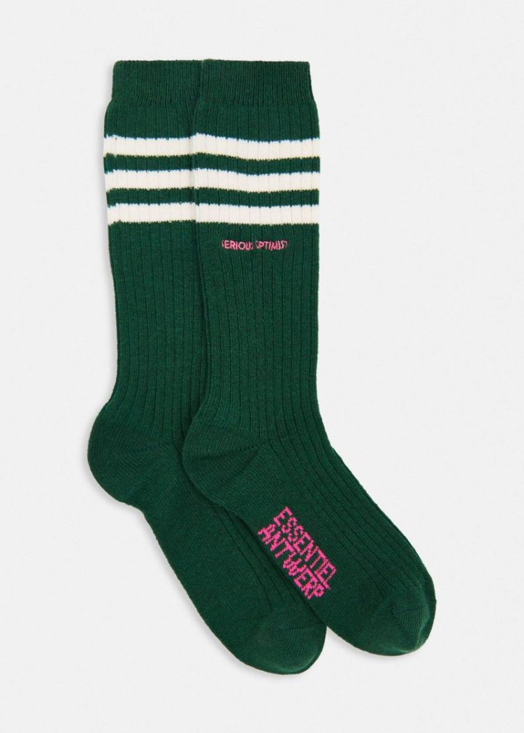 striped thick socks k1fw C1forest w