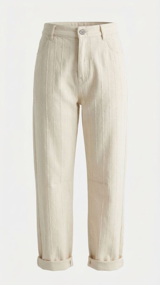 trousers with barrel legs gardenia 