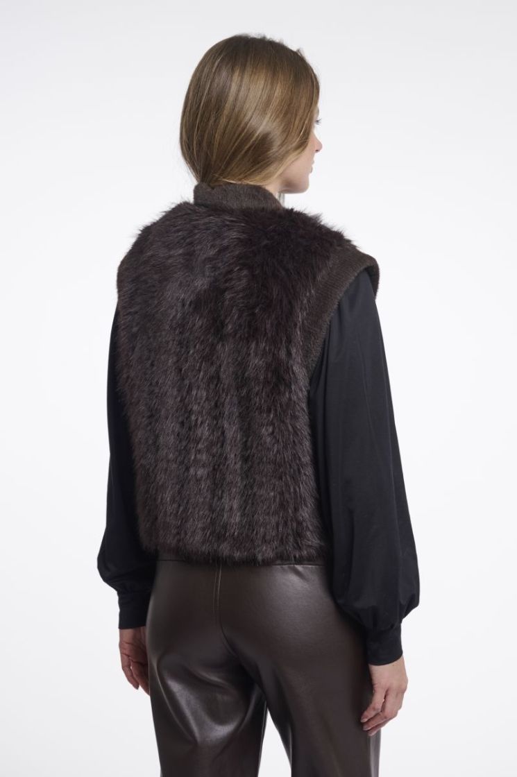 Faux fur waistcoat with hook & eye closure Peated 
