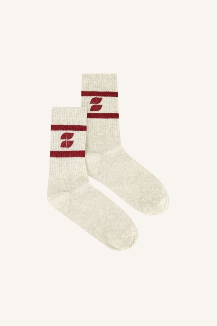 LOGO SPARKLE GREY SOCKS 325 wine