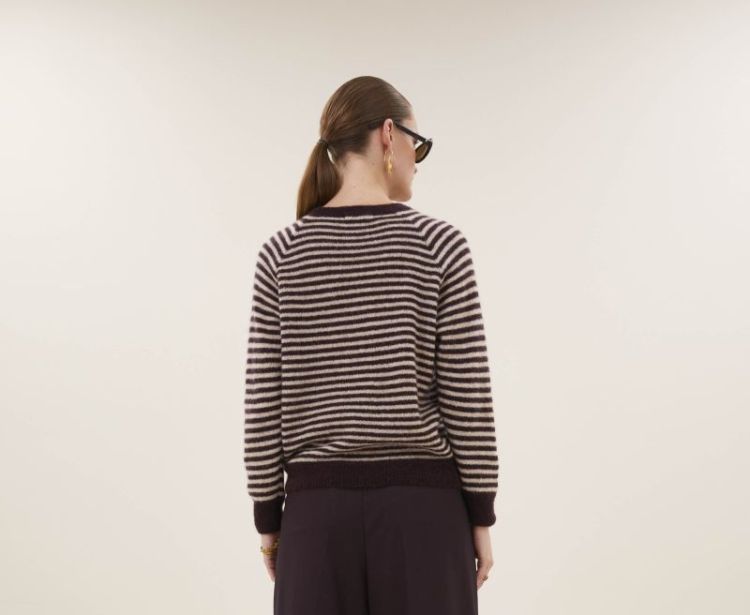SALLY STRIPE PULLOVER 1342 burgundy c