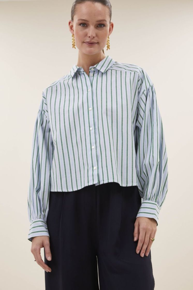SARAH SHORT SEA BLOUSE 467 green sea s
