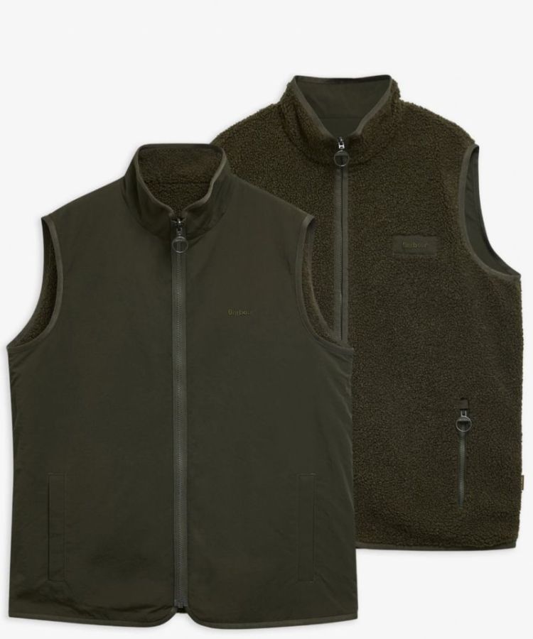 BARBOUR REVERSIBLE FLEECE GILET SG71 SAGE 