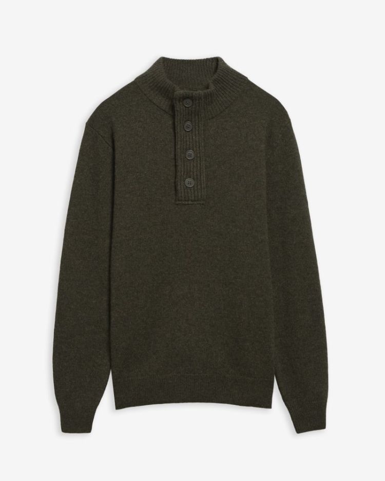 BARBOUR ESSENTIAL PATCH HALF ZIP KNITTED JUMPER SOS - GN73 SEAW