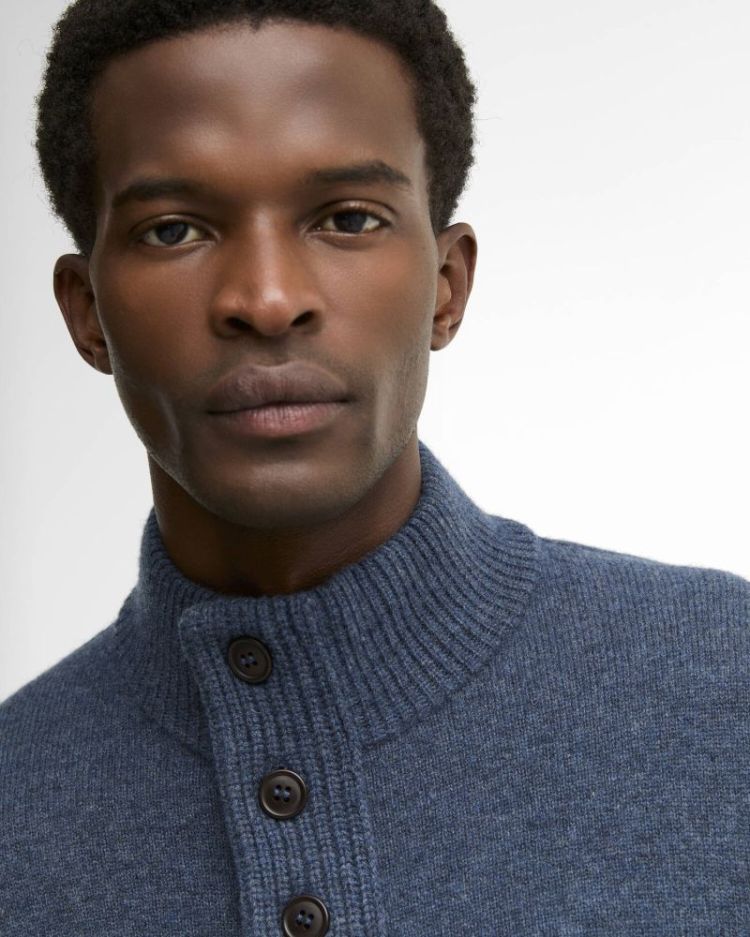BARBOUR ESSENTIAL PATCH HALF ZIP KNITTED JUMPER SOS - IN72 DARK