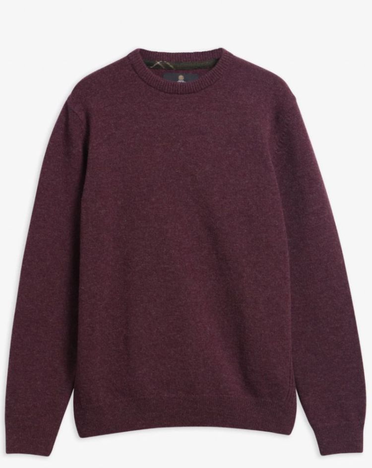 BARBOUR HOLDEN CREW NECK SWEATER RE77 RUBY MARL 