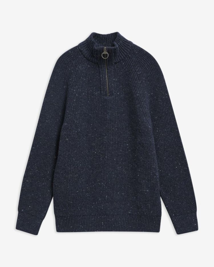BARBOUR ESSENTIALS FLECK HALF ZIP NY91 NAVY 
