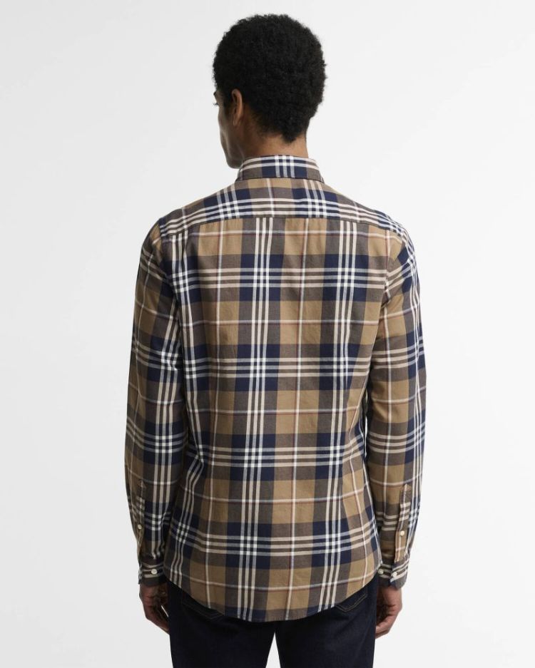 BARBOUR EDGAR TAILORED CHECKED SHIRT ST51 STONE 