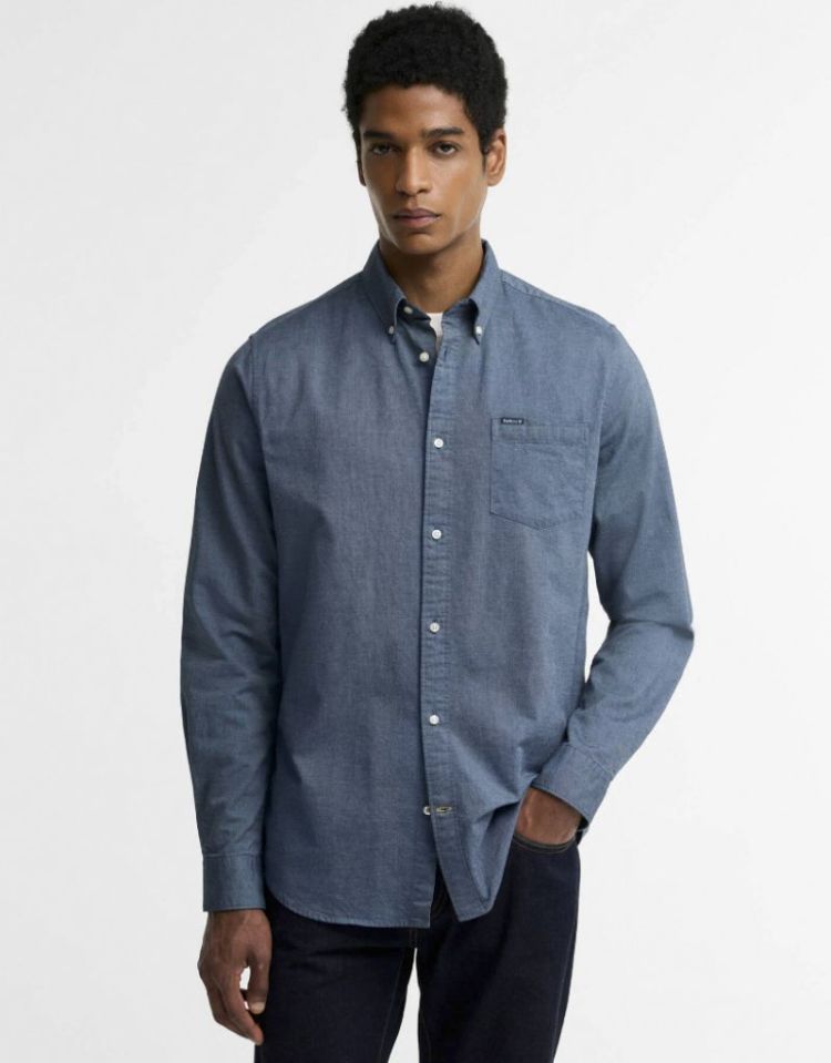 BARBOUR MARSDEN TAILORED OXFORD SHIRT BU75 TARN BLUE 