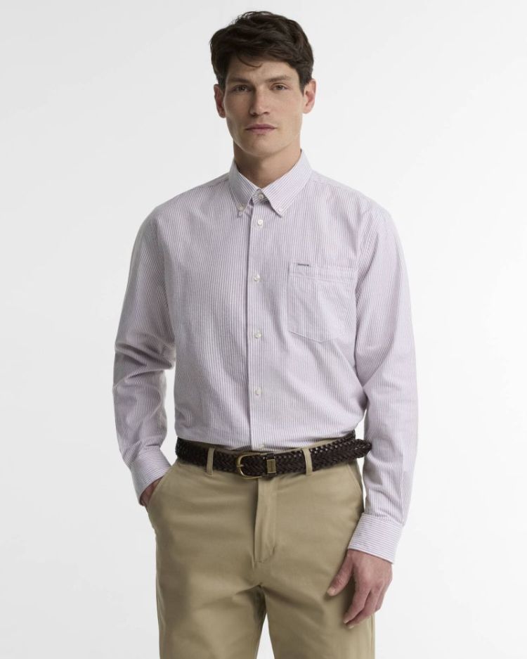 BARBOUR SHELDANE REGULAR FIT STRIPED SHIRT PI31 MAUVE 