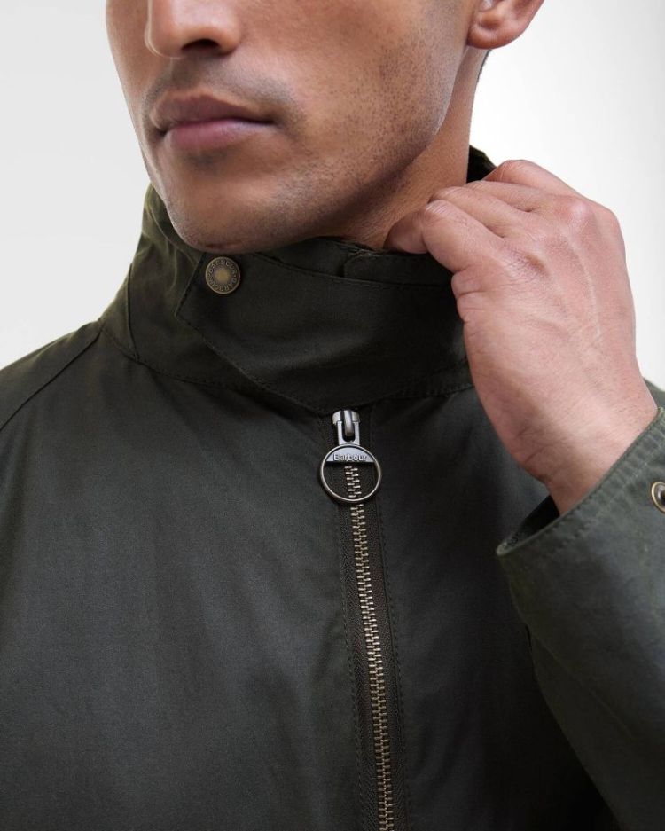 BARBOUR SHORT BEDALE WAX JACKET SOS - OL52 FERN