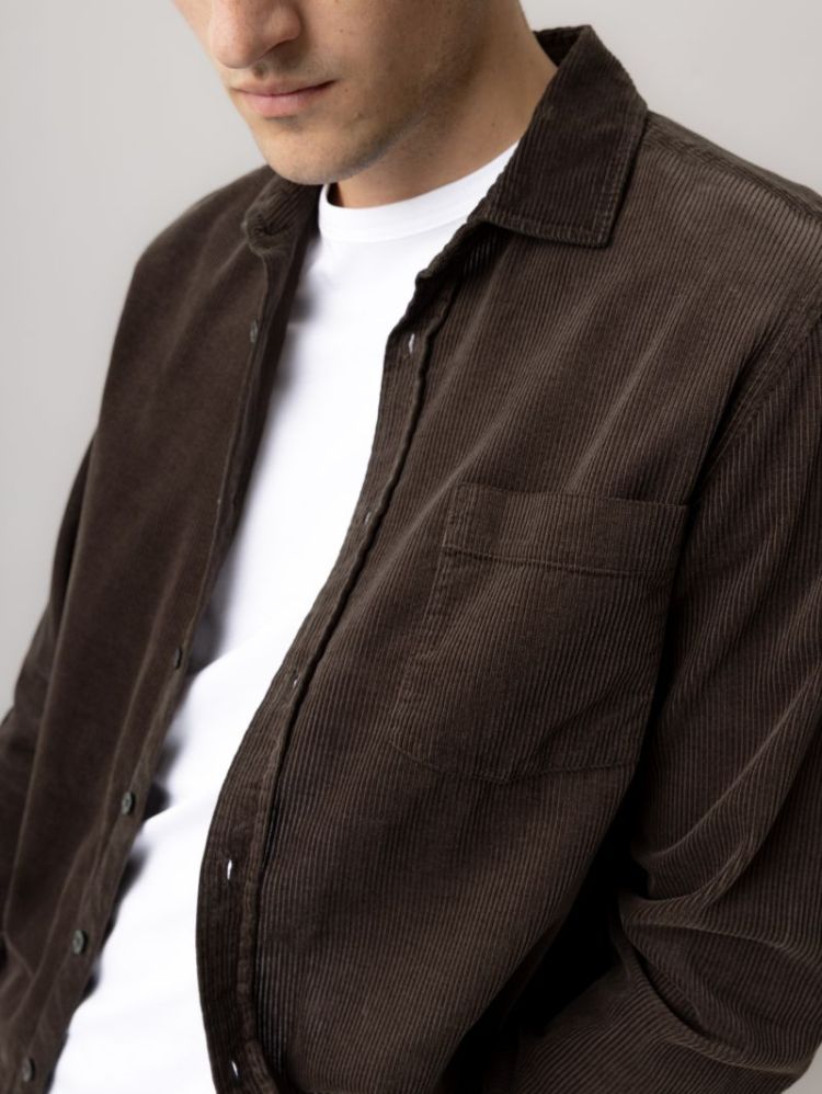 ALDEN CORDUROY SHIRT 285 Black Coffe