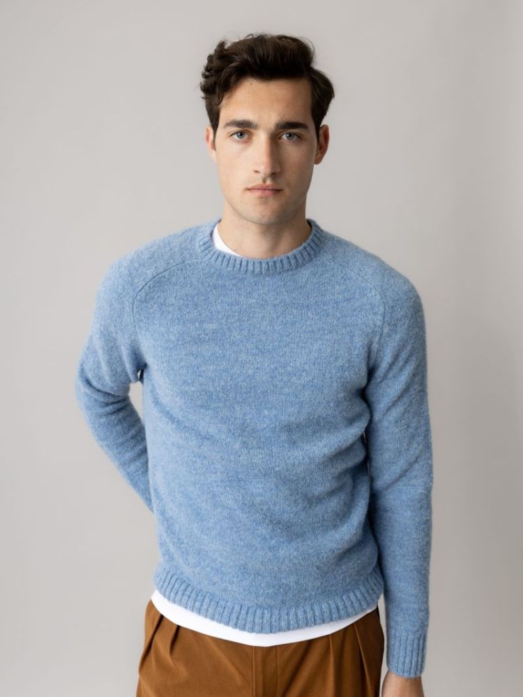 CARLOS CREW NECK KNIT 924 Light Blue