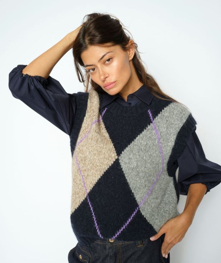 JENNINE KNIT VEST 468 Salute Navy