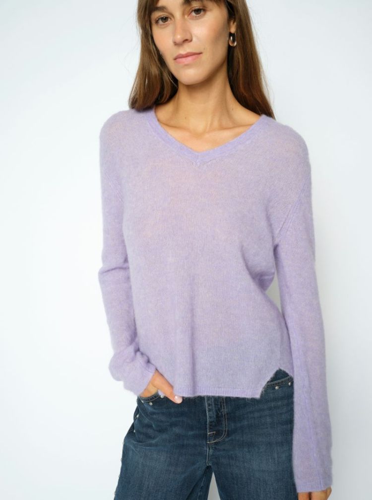 MAPE SOPHIA V-NECK KNIT 280 Violet Tuli