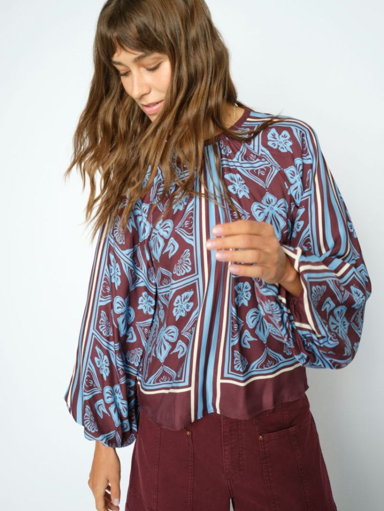 MILKEY LINOCUT BLOUSE 278 Port Royale