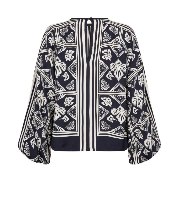 MILKEY LINOCUT BLOUSE 468 Salute Navy