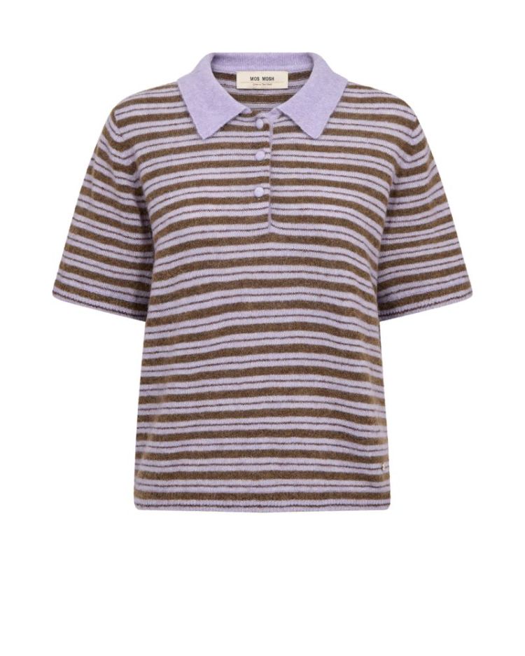 MILVI SS STRIPE POLO KNIT 280 Violet Tuli