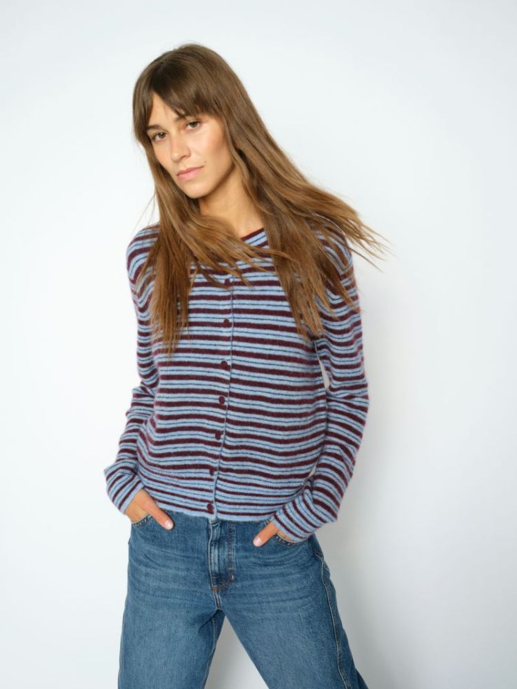 MILVI STRIPE CARDIGAN 278 Port Royale