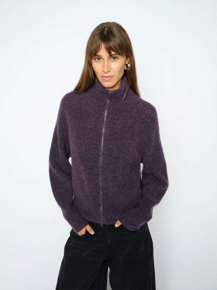 THORA KNIT ZIP CARDIGAN 292 Sweet Grape