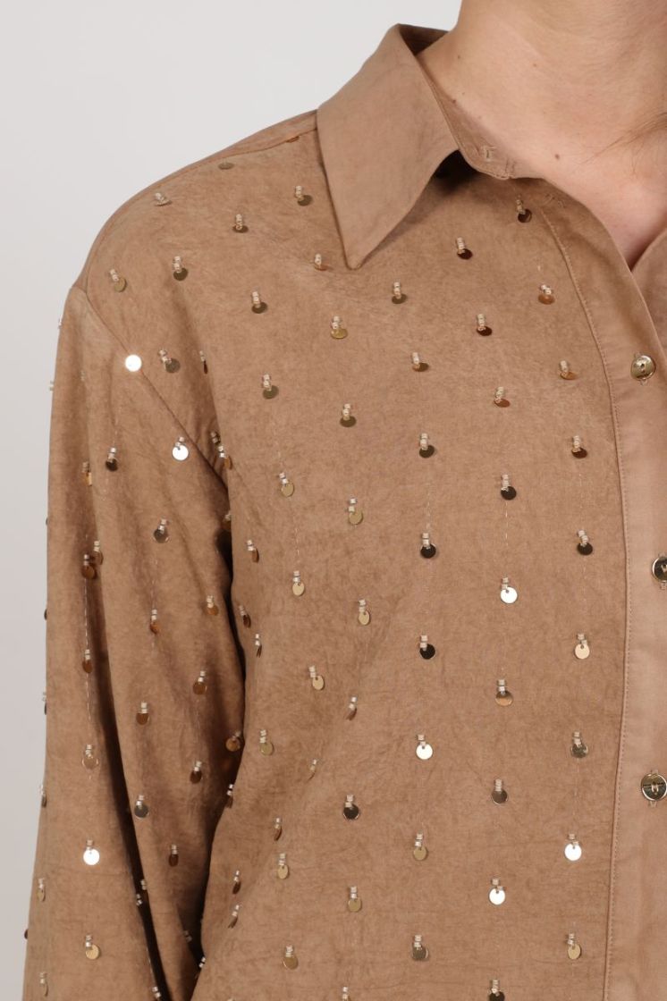 ALLY BLOUSE PAILLET BEADS 335 Toffee