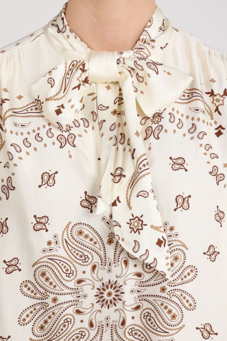 ANGIE BLOUSE TIE PAISLEY 318 Offwhite/To