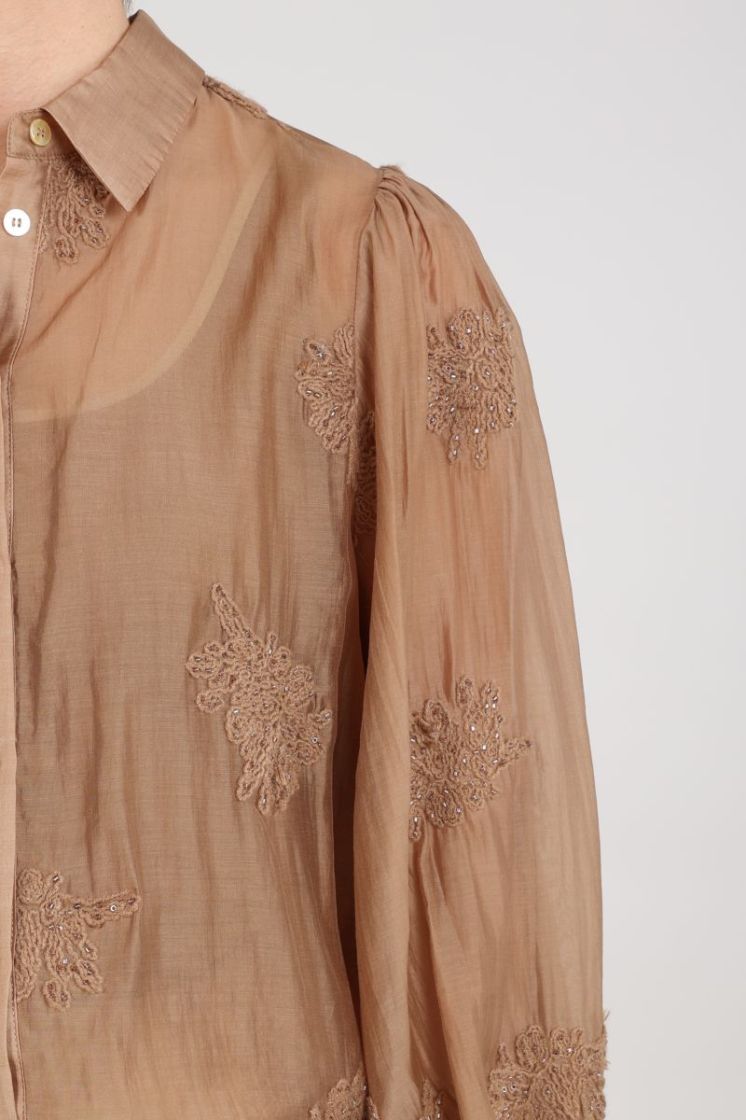 MILANOVA BLOUSE EMBROIDERY 335 Toffee