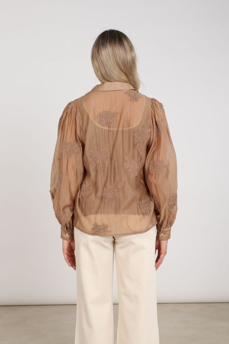 MILANOVA BLOUSE EMBROIDERY 335 Toffee