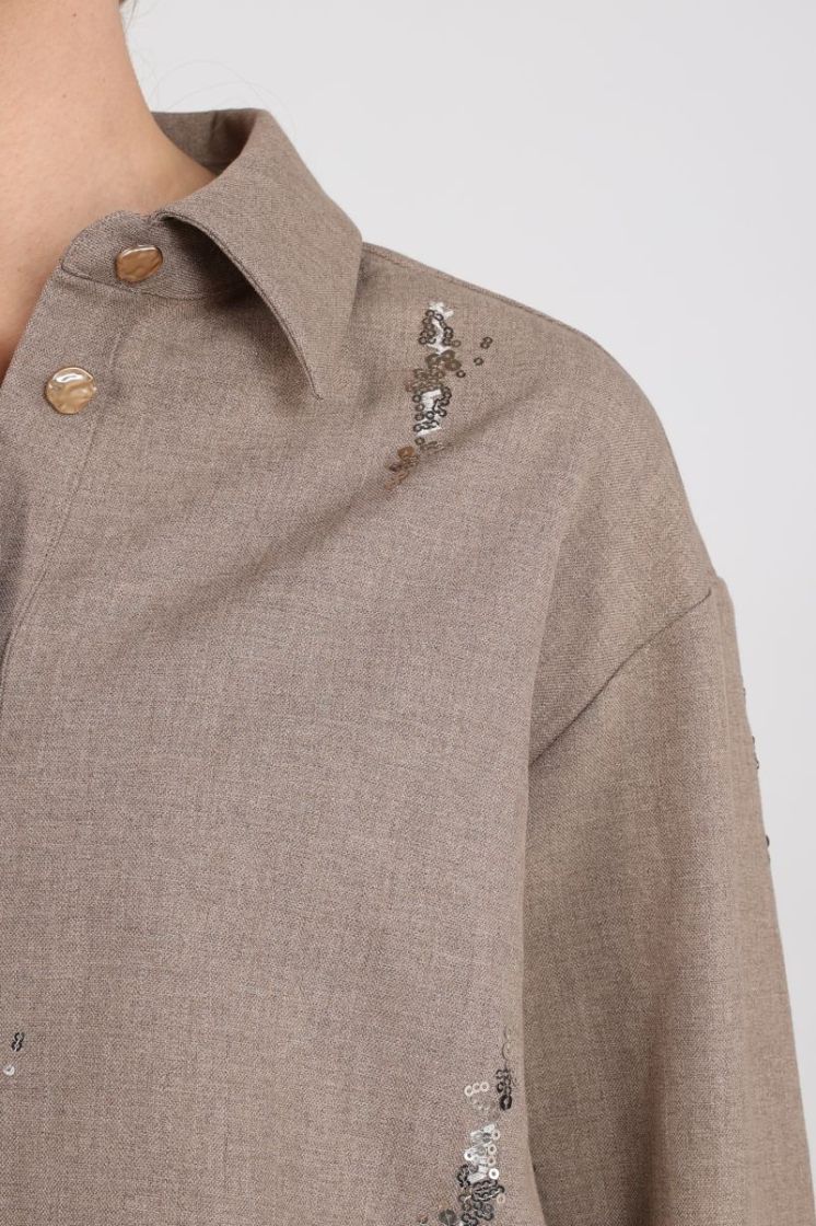 ANNELYNN BLOUSE PAILLET 60 Taupe