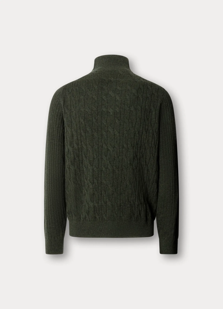 lambswool cable hzip 781 hunter