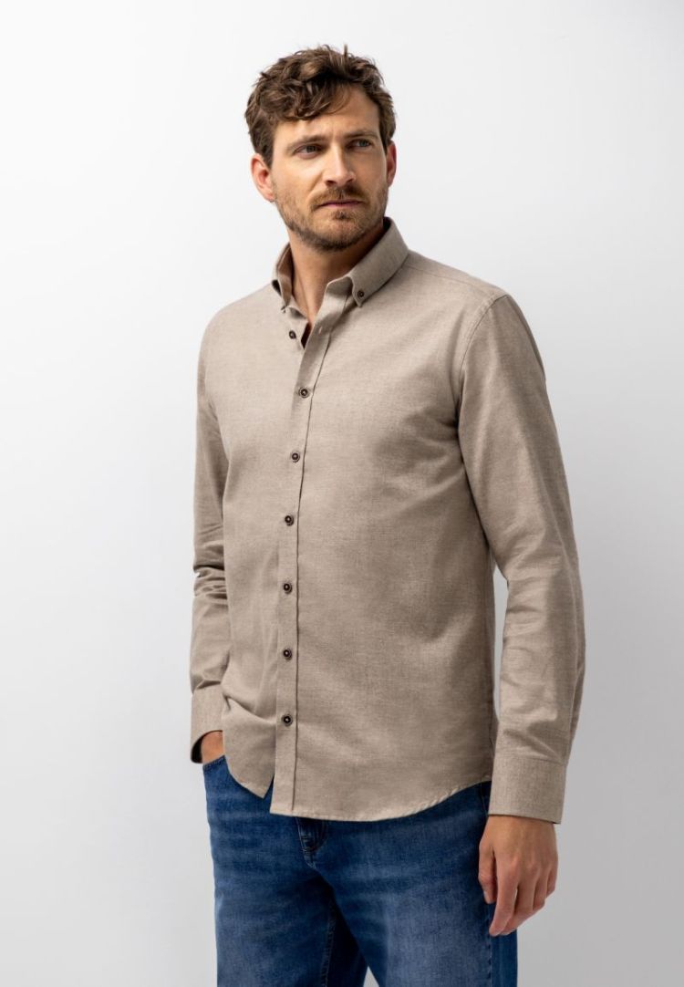 Shirts LM 8711 taupe wit
